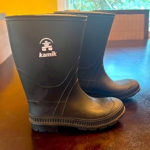 Kamik Rain Boots,Black,Youth 4